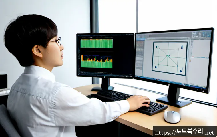 대덕동 STATUS_INVALID_PAGE - Photorealistic workstation in a compact Korean engineering office, focused designer studying a large...