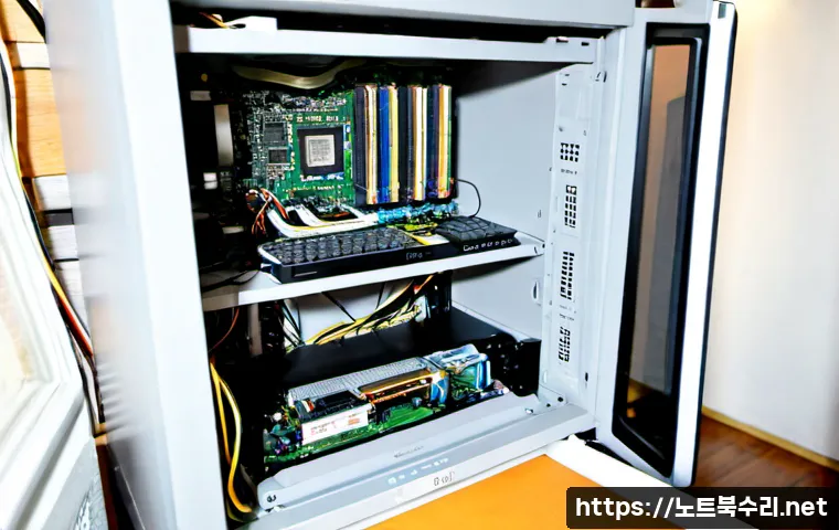 청파동 컴퓨터 desktop 출장방문수리점 - Photorealistic desktop computer repair visit in a compact hillside apartment near Cheongpa-dong, tec...