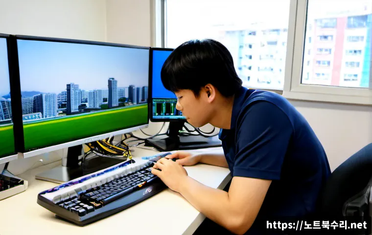 오전동 THREAD_TERMINATION_PORT - Photorealistic technical support workstation in Uiwang Ojeon-dong, engineer examining a desktop moth...