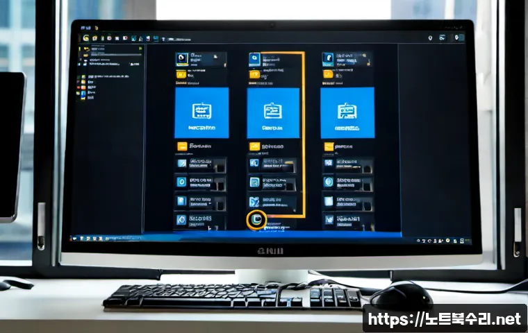 기흥구 INACCESSIBLE_BOOT_DEVICE - Photorealistic IT support workstation in Giheung-gu, a desktop PC halted at a dark startup recovery ...