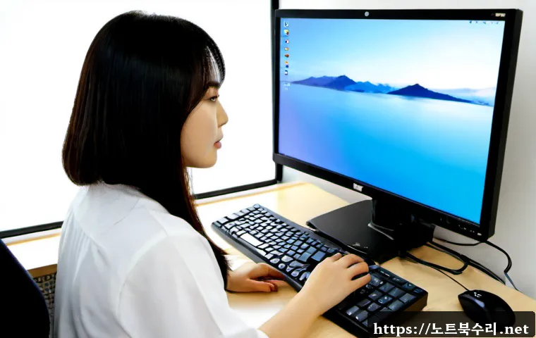대야동 윈도우11 windows11 재설치 포맷  초기화 - Photorealistic PC repair workstation in a compact Daeya-dong apartment office, technician reinstalli...