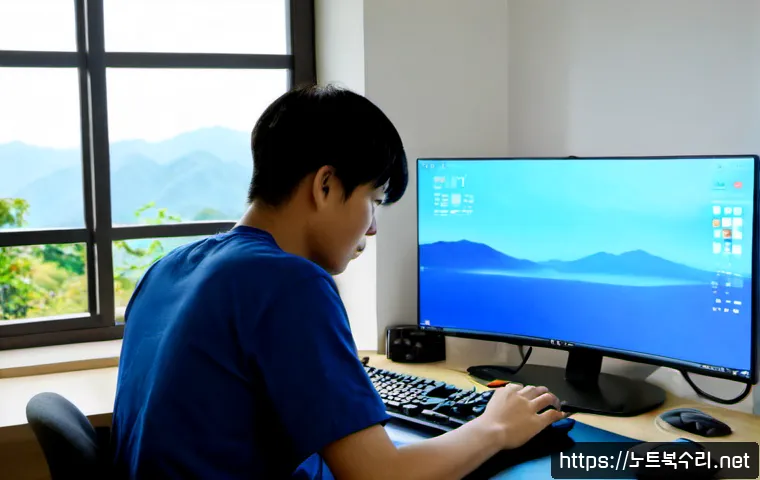 강화군 IRQL_NOT_LESS_OR_EQUAL - Photorealistic remote IT support workstation in a quiet Ganghwa County home office, technician study...