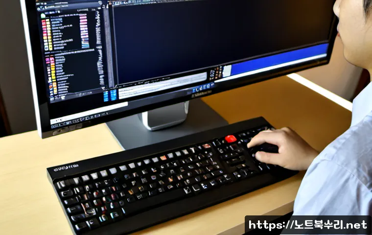 행주동 부트캠프설치 - Photorealistic IT technician installing a bootable operating system environment on a compact desktop...