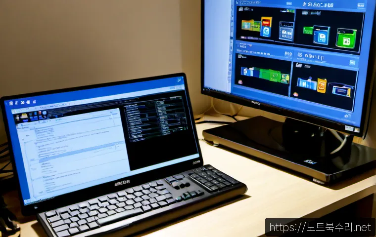 명륜동 STATUS_DISK_READ_FAILURE - Photorealistic remote-support workstation in a compact Myeongnyun-dong apartment study, desktop PC o...