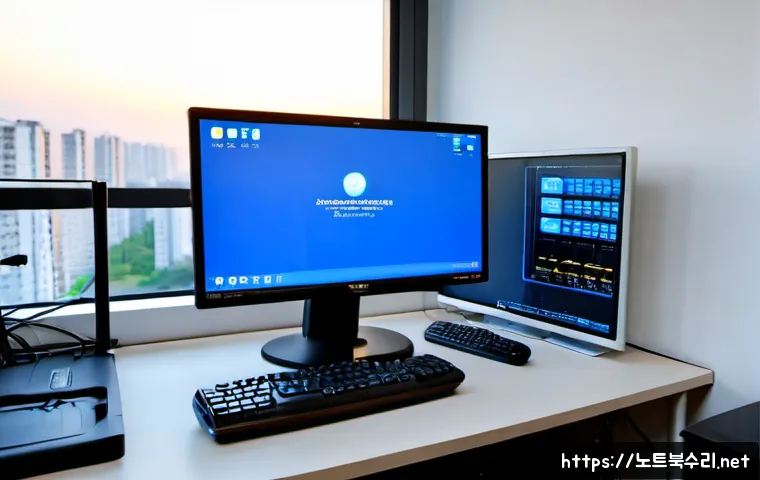 서둔동 STATUS_KERNEL_FILE_SYSTEM_ERROR - Photorealistic remote IT support workstation in a compact Suwon office near low-rise residential blo...