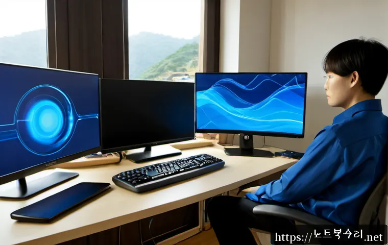 역곡3동 BAD_POOL_CALLER - Photorealistic remote-support workstation in a compact apartment office near a quiet residential hil...