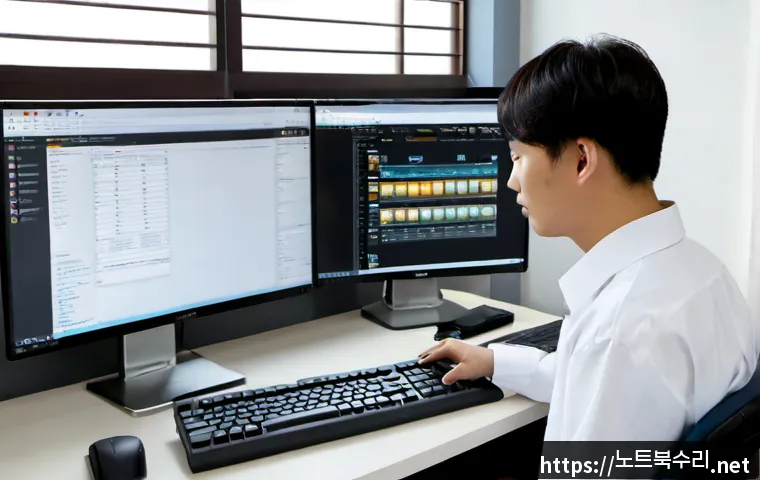 삼선동 운영체제 os 재설치 포맷  초기화 - Photorealistic IT support workstation in a compact Samseon-dong apartment office, technician reinsta...