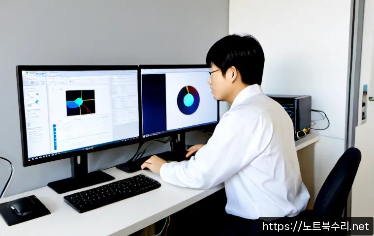 용문동 STATUS_KERNEL_DISK_ERROR - Photorealistic IT support workstation in a compact Yongmun-dong apartment office, desktop tower open...