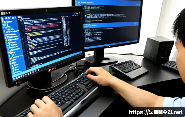 시흥동 BOOTMGR is Compressed - Photorealistic IT support workstation in Siheung-dong, compact desktop computer showing a dark start...