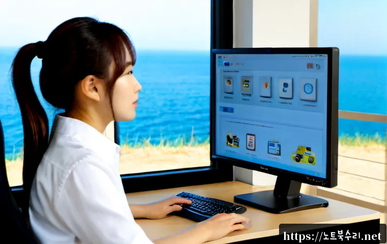 진서면 STATUS_MODULE_NOT_FOUND - Photorealistic remote-support workstation in a quiet coastal county office, technician viewing a sof...