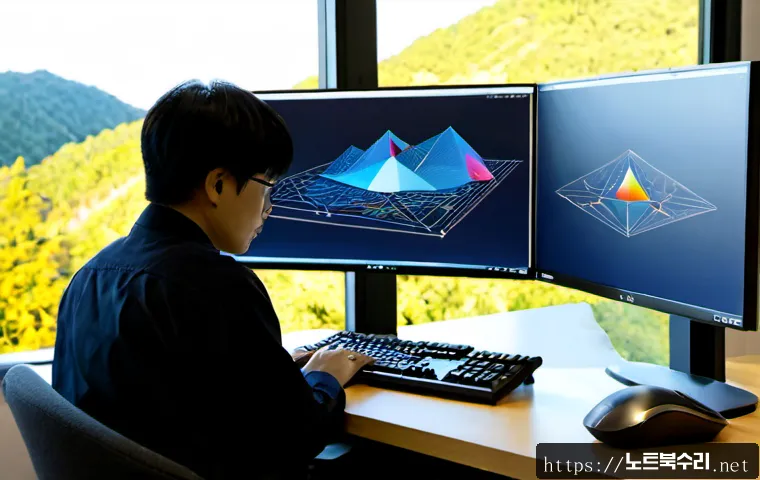 언남동 STATUS_FLOAT_INEXACT_RESULT - Photorealistic software support workstation in a quiet suburban Korean office, engineer studying a f...