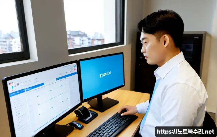 염리동 STATUS_IMAGE_NOT_FOUND - Photorealistic remote-support workstation in a compact Yeomni-dong apartment office, IT specialist r...