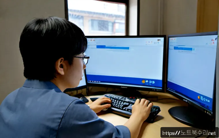 신당동 STATUS_EXECUTION_TIMEOUT - Photorealistic remote-support workstation in Sindang-dong, Seoul, with a frustrated IT specialist st...