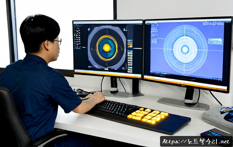 풍덕천 STATUS_INVALID_OBJECT - Photorealistic software support workstation in Pungdeokcheon, a focused technician reviewing a compl...