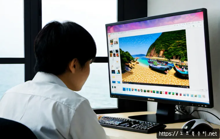 마산동 STATUS_IMAGE_CORRUPTION - Photorealistic remote-support workstation in a compact Masan-dong apartment office, dual monitors sh...