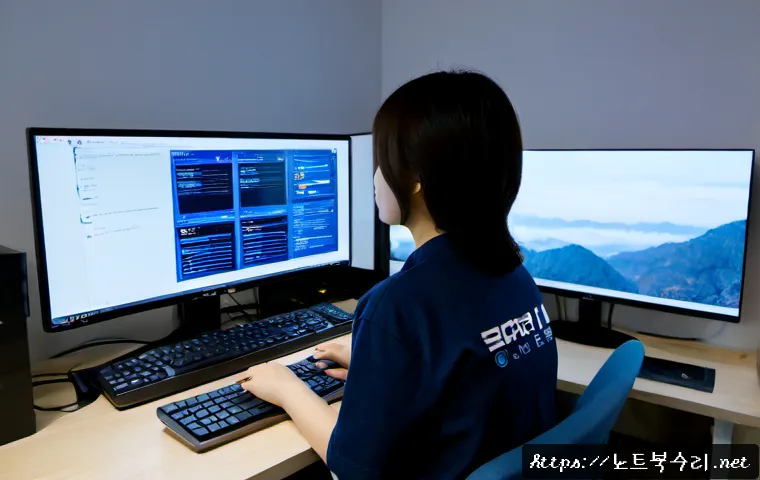안녕동 UNMOUNTABLE_BOOT_VOLUME - Photorealistic remote IT support workstation in a quiet Annyeong-dong apartment, desktop tower conne...