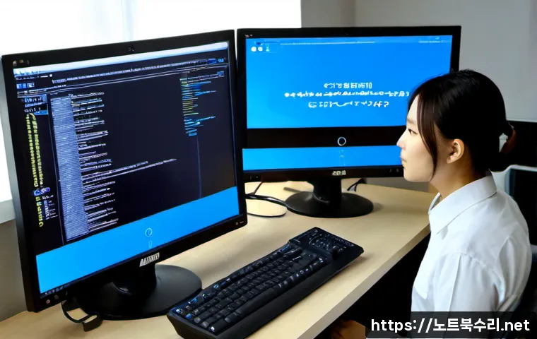 만안구 WATCHDOG_VIOLATION - Photorealistic remote IT support workstation in a compact Anyang apartment office, dual monitors sho...
