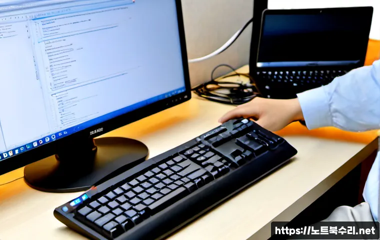 이목동 STATUS_ACCESS_VIOLATION - Photorealistic remote-support workstation in a quiet Korean apartment office, desktop monitor showin...