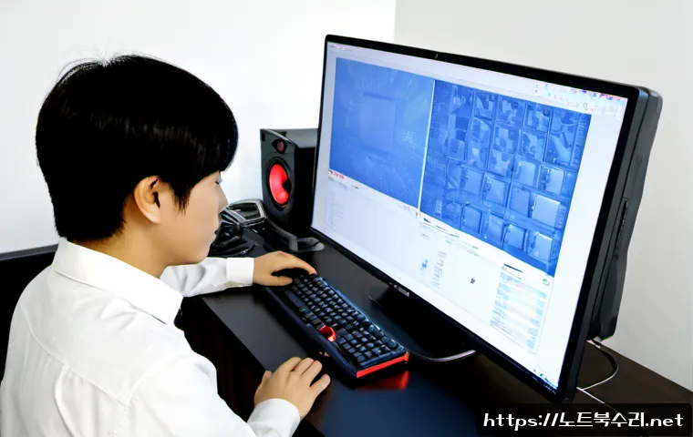 수석동 STATUS_SYSTEM_PROCESS_TERMINATED - Photorealistic remote-support workstation in a quiet Suseok-dong apartment, dual monitors showing a ...