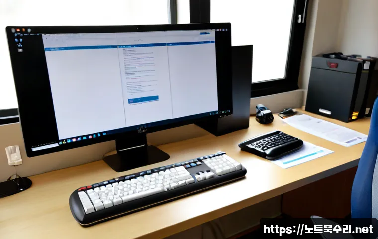 하야동 PROCESS_HAS_LOCKED_PAGES - Photorealistic remote-support workstation in a quiet Korean residential office, dual monitors showin...