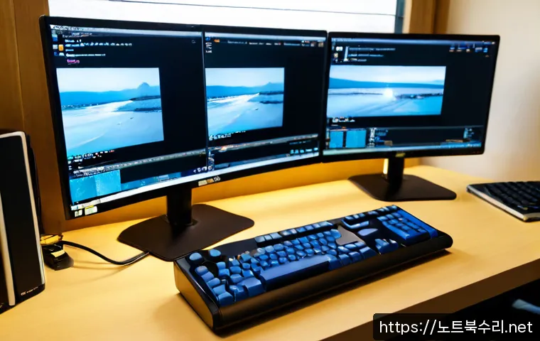 오도동 IO_DEVICE_ERROR - Photorealistic remote-support workstation in a compact Ododong apartment office, dual monitors showi...