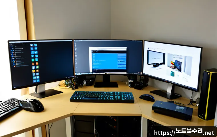 고암동 컴퓨터업그레이드 - Photorealistic computer upgrade workstation in a compact Goeam-dong apartment home office, technicia...