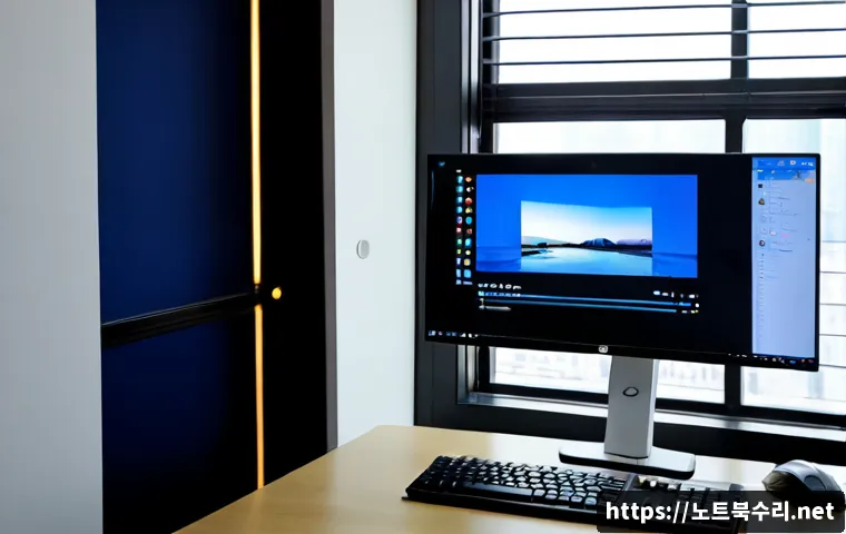교문동 DPC_WATCHDOG_VIOLATION - Photorealistic desktop support scene in a compact Gyo-mun-dong apartment office, powerful tower work...