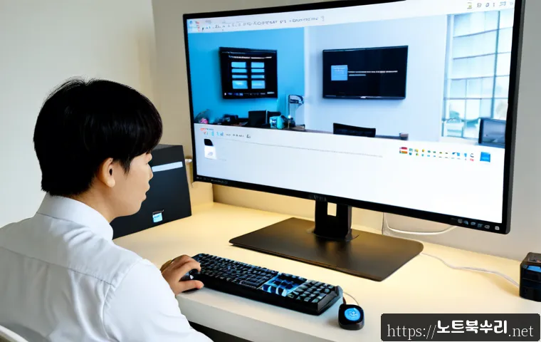 은계동 STATUS_DEVICE_NOT_READY - Photorealistic IT support workstation in a modern apartment office, ultrawide monitor showing an abs...