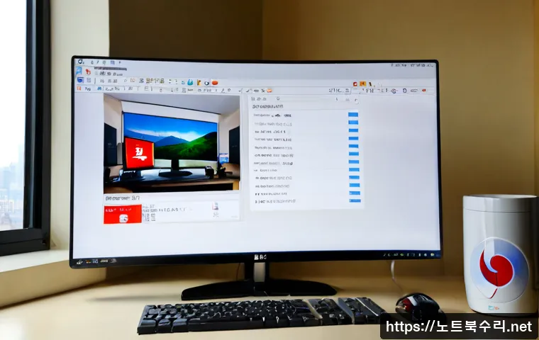 신계동 IO_DEVICE_ERROR - Photorealistic IT support workstation in a compact riverside apartment office, ultrawide monitor sho...