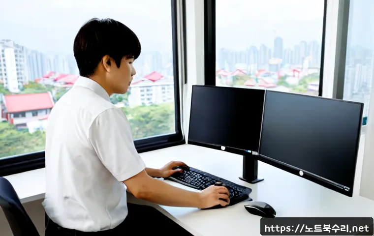 신건지동 STATUS_FLOAT_INEXACT_RESULT - Photorealistic remote-support workstation in a compact apartment office, dual monitors showing a cle...