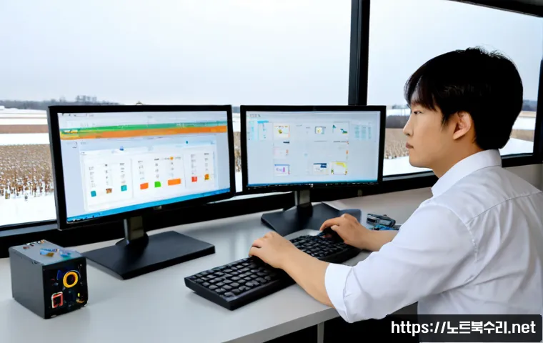 서탄면 STATUS_KERNEL_MODULE_INVALID - Photorealistic remote IT support workstation in a clean industrial office near Seotan-myeon, dual mo...