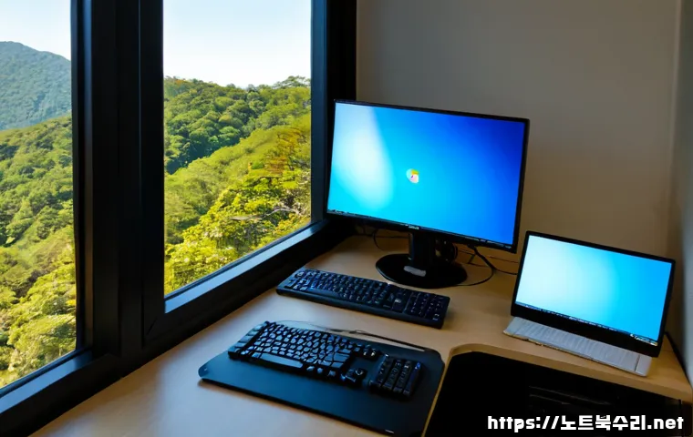 부암동 linux재설치 포맷  초기화 - Photorealistic remote-support workstation in a quiet Buam-dong apartment, technician reinstalling Li...