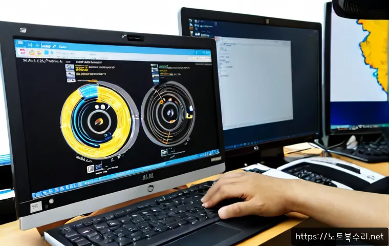 중부면 STATUS_KERNEL_MODULE_INVALID - Photorealistic IT support workstation in a quiet semi-rural Korean township office, technician revie...