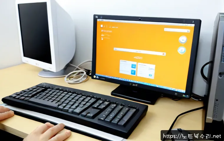 노량진 윈도우8 windows8 재설치 포맷  초기화 - Photorealistic remote-support workstation in a compact Noryangjin apartment office, desktop monitor ...