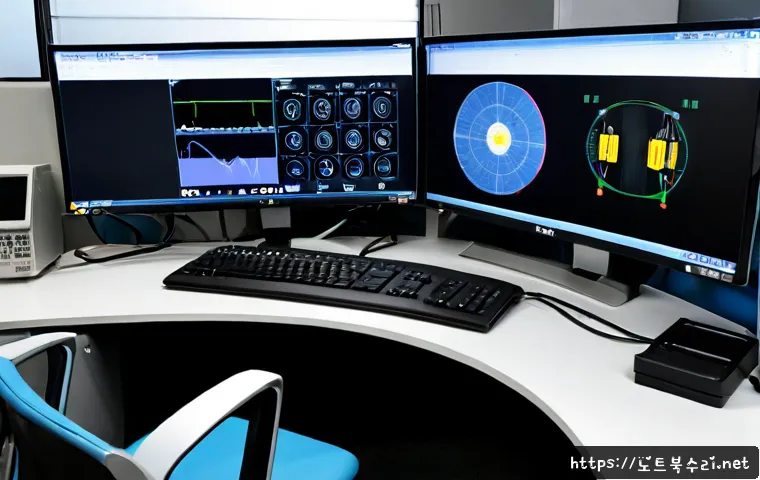 매산동 THREAD_TERMINATION_PORT - Photorealistic electronics engineering workstation in a compact Korean urban office, rugged industri...