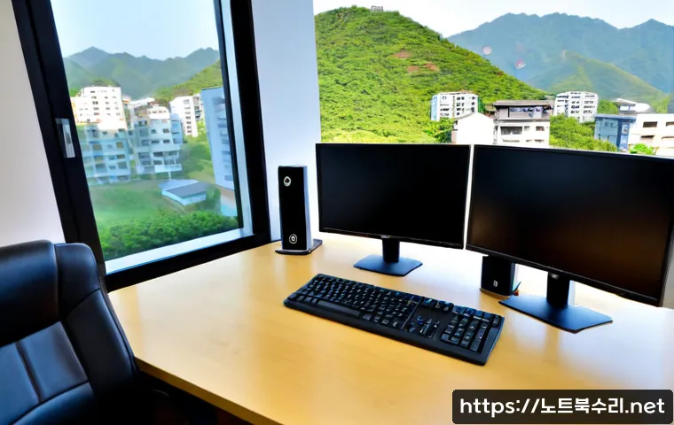 진접읍 BUGCODE_USB_DRIVER - Photorealistic IT support workstation in Jinjeop-eup, desktop PC tower with multiple USB devices dis...