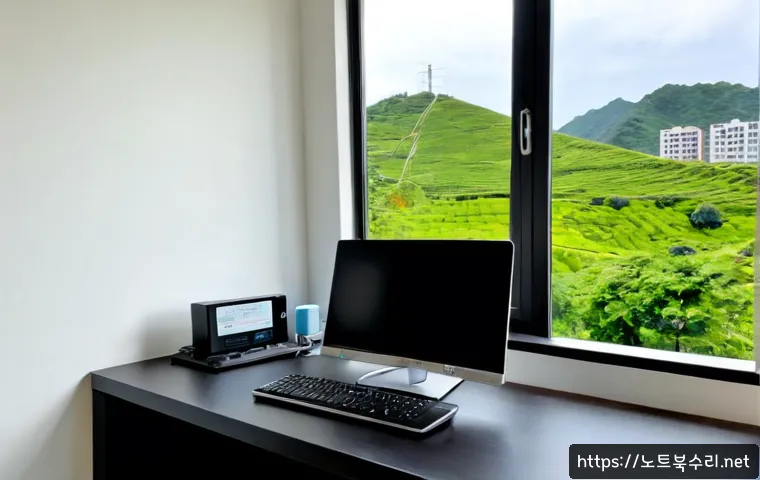 수리동 all boot options are tried - Photorealistic remote-support workstation in a tidy Suridong apartment home office, desktop monitor ...