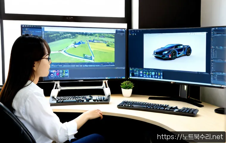 선원면 POOL_HEADER_CORRUPTION - Photorealistic remote-support workstation in a quiet Seonwon-myeon home office, dual monitors showin...