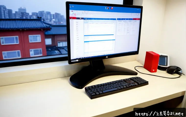 세류동 STATUS_FILE_WRITE_FAILURE - Photorealistic compact IT support workstation in a modest Korean apartment near Seryu-dong, dual mon...