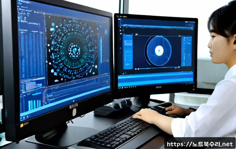 화성시 BAD_SYSTEM_CONFIG_INFO - Photorealistic Dongtan tech-office workstation, a CAD designer studying a blue computer crash screen...