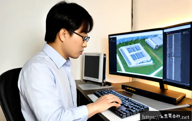 양화동 STATUS_KERNEL_MODULE_ACCESS_DENIED - Photorealistic IT support workstation in a compact Yanghwa-dong design studio, engineer examining a ...