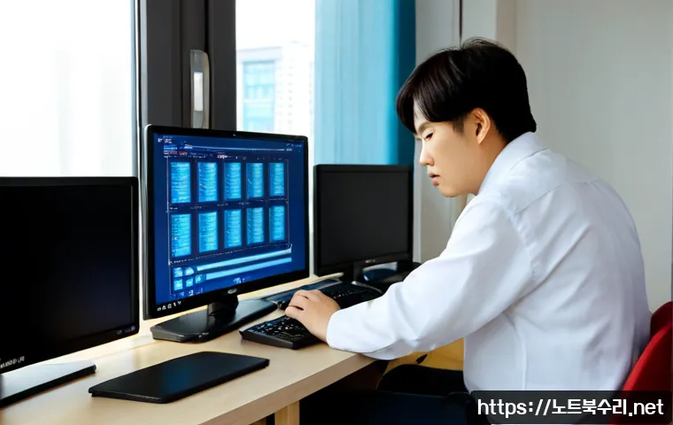 세류동 STATUS_DRIVER_ENTRYPOINT_NOT_FOUND - Photorealistic remote-support workstation in a compact Seoryu-dong apartment, frustrated technician ...