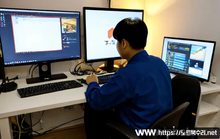 망원동 STATUS_KERNEL_BOOT_FAILURE - Photorealistic remote-support workstation in a compact Mangwon-dong apartment studio, desktop PC hal...