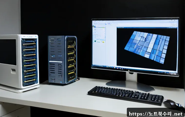 합정동 NMI_HARDWARE_FAILURE - Photorealistic remote IT support workstation in a compact Hapjeong-dong creative office, desktop com...