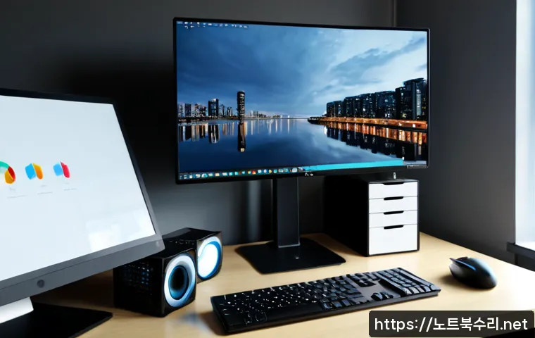 내삼미동 VIDEO_DRIVER_INIT_FAILURE - Photorealistic product workstation in a modern apartment office near a quiet industrial-residential ...