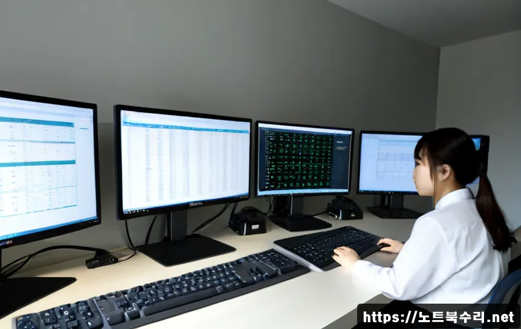 회천동 STATUS_FLOAT_INEXACT_RESULT - Photorealistic IT support workstation in a quiet Dongducheon apartment office, dual monitors showing...