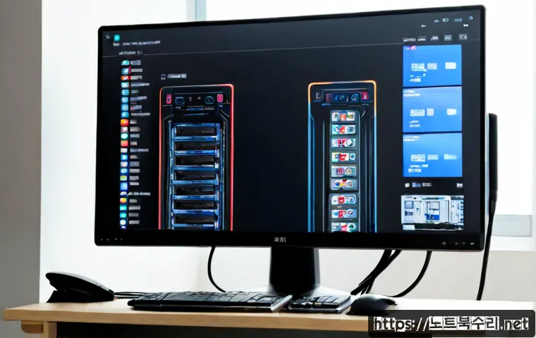 창곡동 STATUS_INVALID_DEVICE_REQUEST - Photorealistic IT support workstation in a modern Changok-dong apartment office, technician examinin...