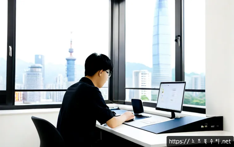 마전동 STATUS_DEVICE_NOT_READY - Photorealistic modern product design workstation in a quiet Majeon-dong office, industrial designer ...