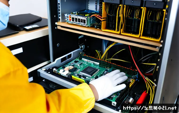 선주지동 RAM조립 및 교체수리 - Photorealistic computer repair bench in a compact neighborhood electronics workshop, technician wear...