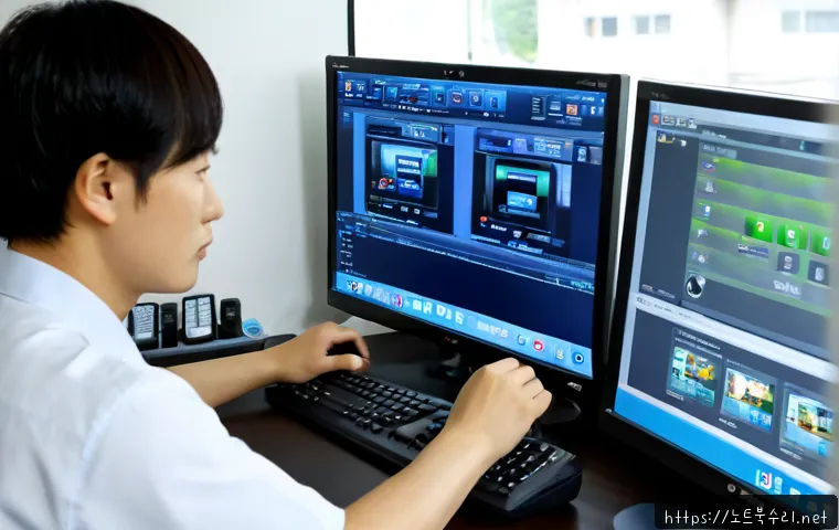 단월동 STATUS_IMAGE_ACCESS_DENIED - Photorealistic remote-support workstation in a quiet Korean suburban office, technician viewing a bl...